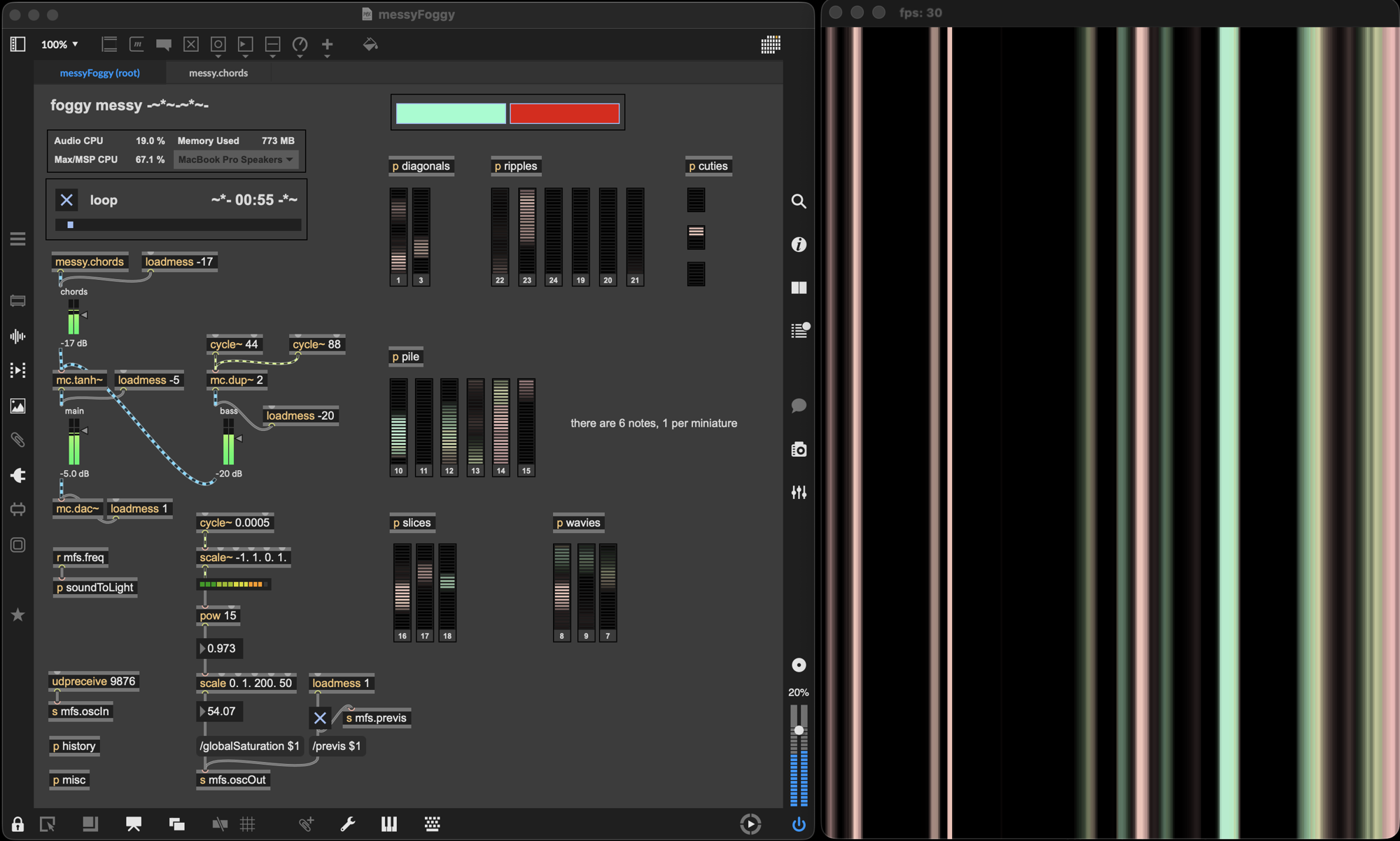 Max/MSP and openFrameworks pre-vis